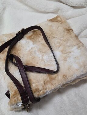Soft Faux Fur  Bag in Cream and Light Brown
